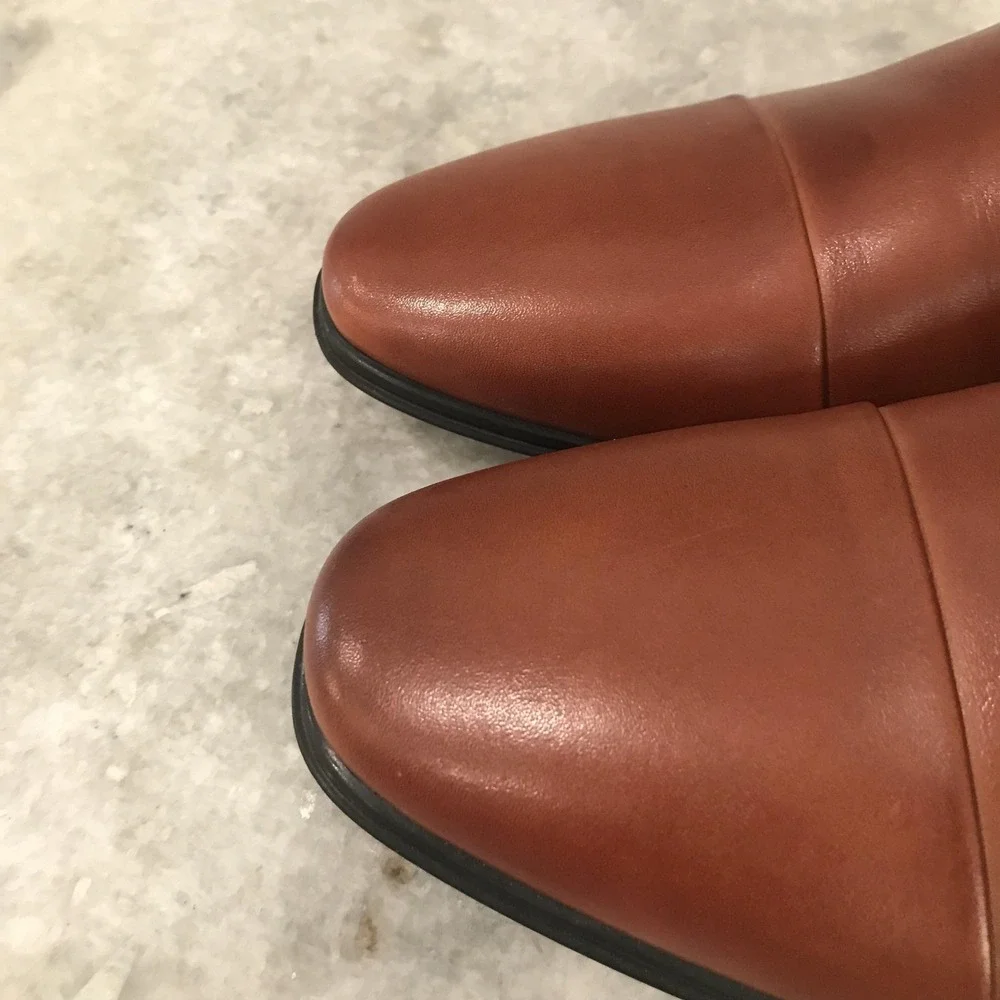Giorgio Brutini Shoes Mens Size 10M Brown Leather Slip On Loafers Cap Toe
